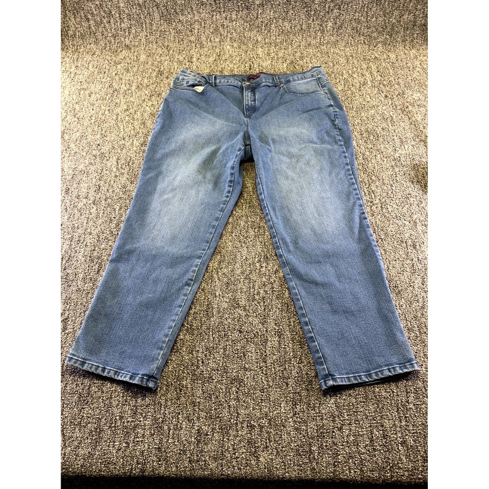 Gloria Vanderbilt Amanda Jeans Womens 18W Blue Denim Cotton Stretch Straight Leg